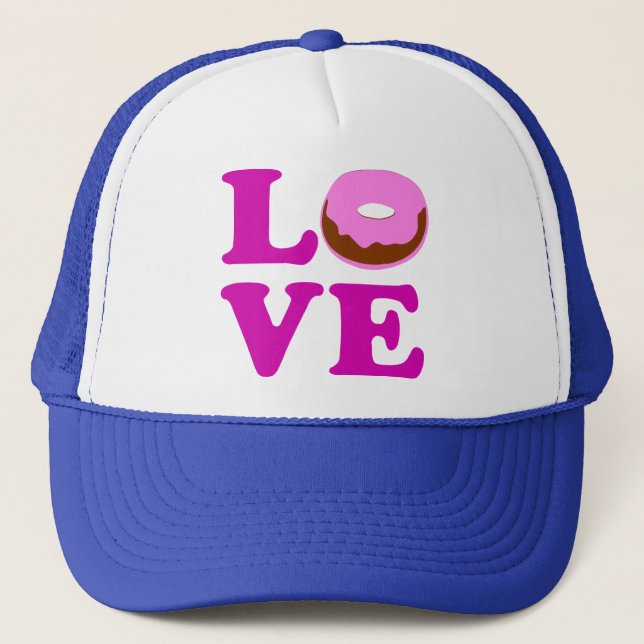 ღ♥ټLove Doughnut Stylish Cool Trucker Hatټ♥ღ Hat (Front)