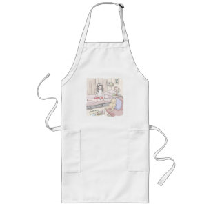 さにさごじ ぬいぐるみの置いてある寝室のベッドにへたり込んでいる女性のイラスト LONG APRON
