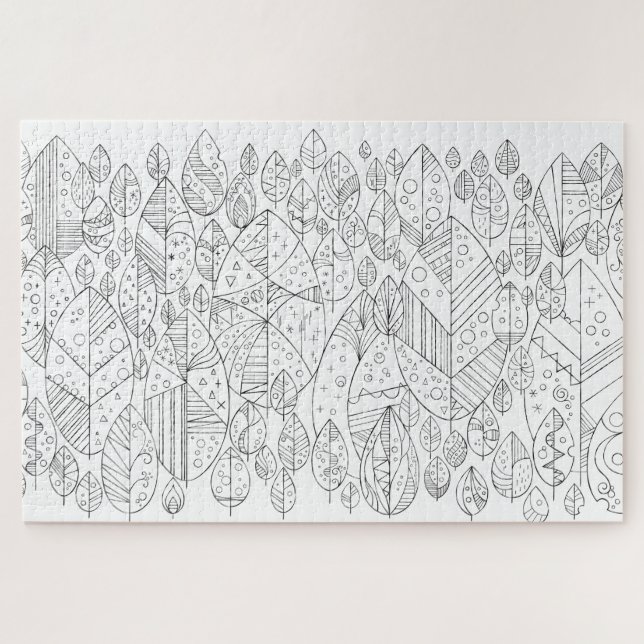 すくっと立つ。〜葉っぱ〜塗り絵 JIGSAW PUZZLE (Horizontal)