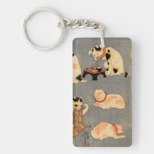たとえ尽の内(中), 国芳 Japanese Cats(2), Kuniyoshi, Ukiyo-e Key Ring