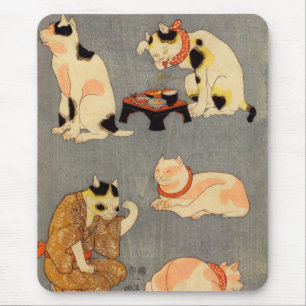 たとえ尽の内（中）, 国芳 Japanese Cats(2), Kuniyoshi, Ukiyo-e Mouse Pad