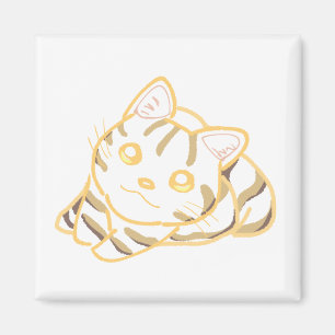 ぬくもりイエローのトラ猫、のんびりリラックススタイル  MAGNET