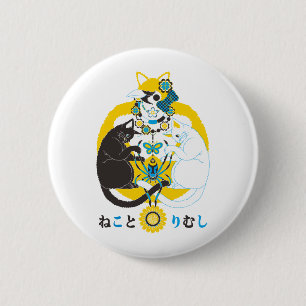 ねことりむし（CAT BIRD INSECT） 6 CM ROUND BADGE