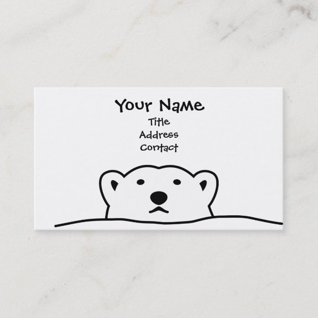 【のぞくホッキョクグマ】 Looking polar bear Business Card (Front)