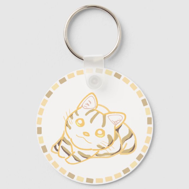 やさしい黄色とトラねこのまどろみ   KEY RING (Front)