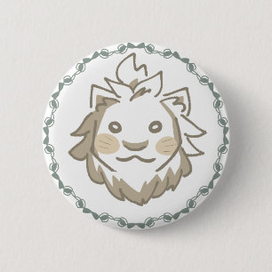 ゆったりライオンデザイン 缶バッジ 6 CM ROUND BADGE