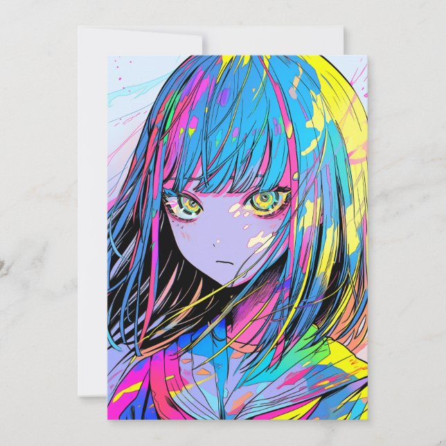 【アイコン画像】ダウンロードOK！カラフルJK｜寿司娘 GenerativeAI Invitation (Front)