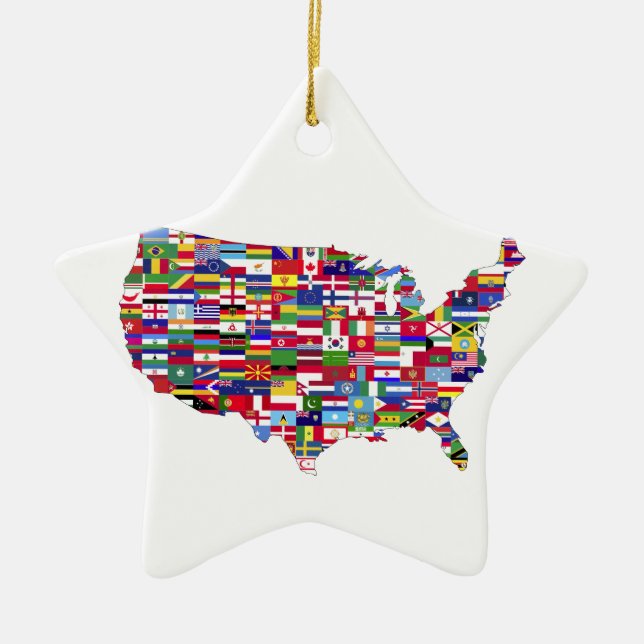 アメリカ合衆国の地図 CERAMIC ORNAMENT (Front)