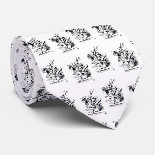 ウサギ、“ Alice's Adventures in Wonderland ” Tie (Rolled)