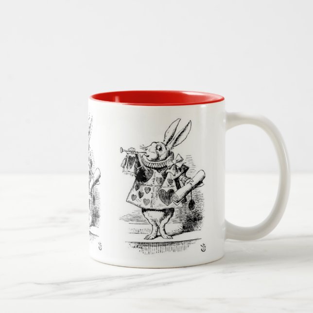 ウサギ、“ Alice's Adventures in Wonderland ” Two-Tone Coffee Mug (Right)