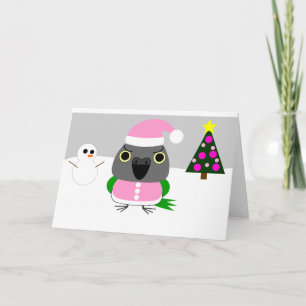 オウム パロットSenegal parrot as Santa for Holiday Card