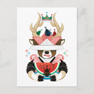 カブトムシと西瓜（リメイク）／Beetle and watermelon (remake) Postcard