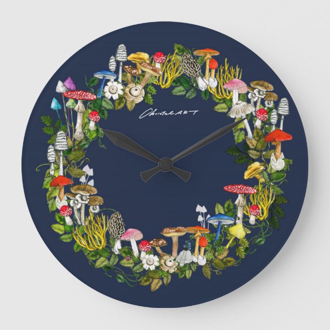 キノコリースの壁掛け時計 LARGE CLOCK (Front)