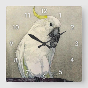 キバタン・オウム, Sulphur-crested cockatoo, Yoshida Square Wall Clock