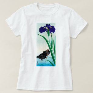 クイナとアヤメ, 古邨 Moorhens and Iris, Ohara Koson T-Shirt