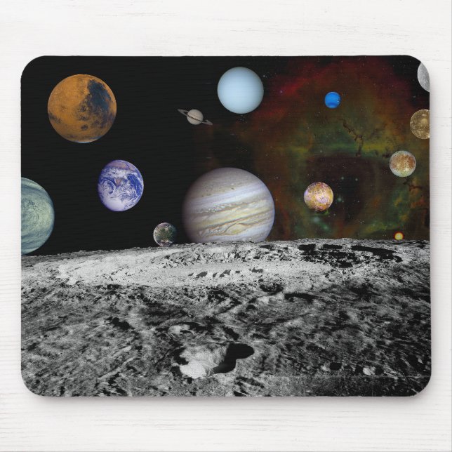 クレーターと太陽系の惑星 MOUSE PAD (Front)