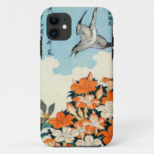 サツキに小鳥, 北斎 Satsuki Azalea and Bird, Hokusai iPhone 11 Case
