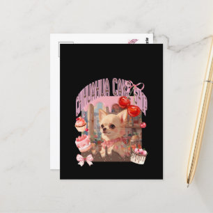 チワワのケーキ屋さん、スイーツ、子犬、リボン、cherry,girly好きのための postcard