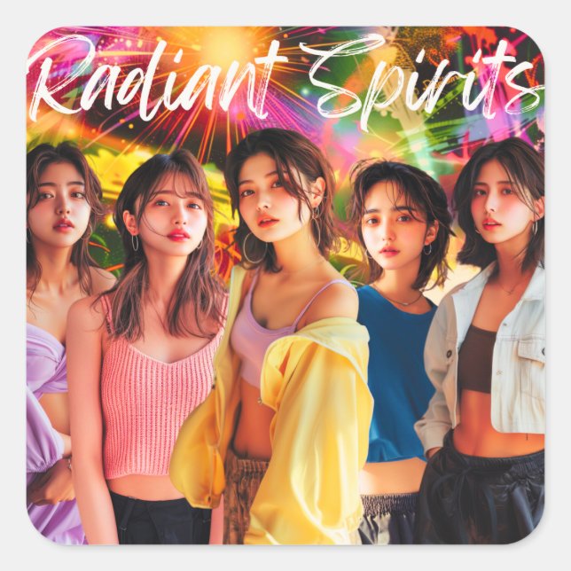 デジタルヒューマンアイドル「Radiant Dreams」　配信記念シール スクエアシール Square Sticker (Front)