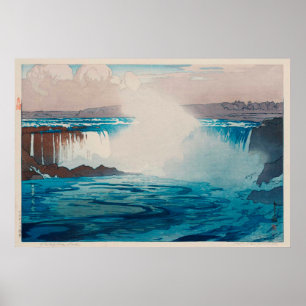 ナイアガラ瀑布, Niagara Falls, Hiroshi Yoshida, Woodcut Poster