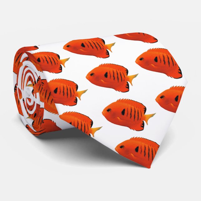 フレームエンゼルフィッシュのネクタイ TIE (Rolled)