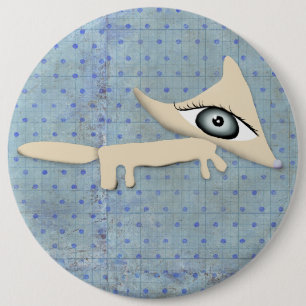 ブローチ Fox 装身具 polka dots blue boy キツネ button