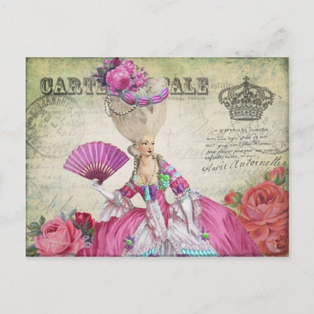 マリーアントワネットのポストカード、王冠ー絵葉書グリーン POSTCARD (Front)