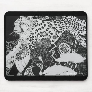 モノトーン/チーターのマウスパッド MOUSE PAD