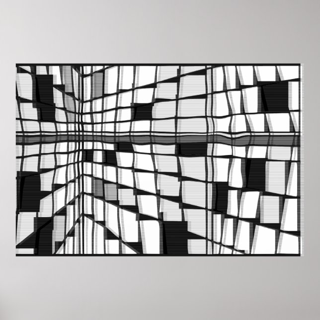 モンドリアンシティ７ウェーブ　（白黒） POSTER (Front)