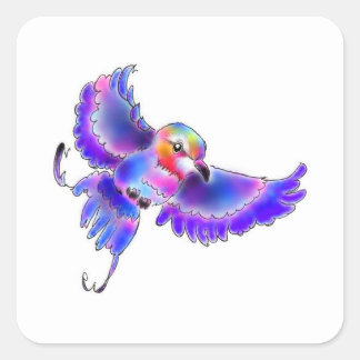 ライラックニシブッポウソウちゃん SQUARE STICKER