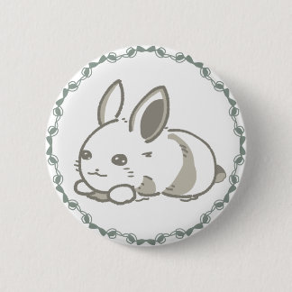 リボンと黒うさぎのシンプルデザイン 6 CM ROUND BADGE