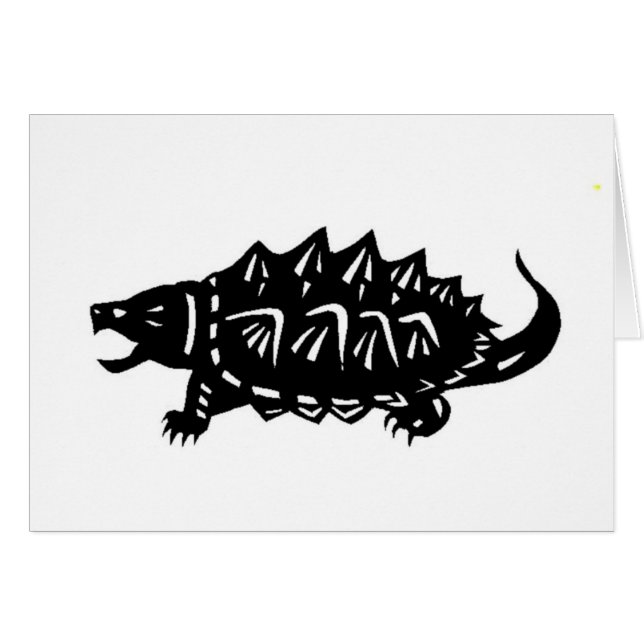 ワニガメ　亀　切り絵　alligator snapping turtle, macroclemys (Front Horizontal)