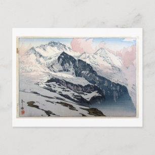 ン グ フ ラ ウ, Jungfrau, Hiroshi Yoshida, Woodcut Postcard