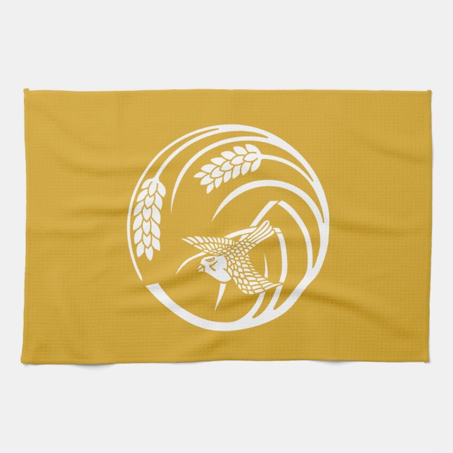 一本稲の丸に雀 TEA TOWEL (Horizontal)