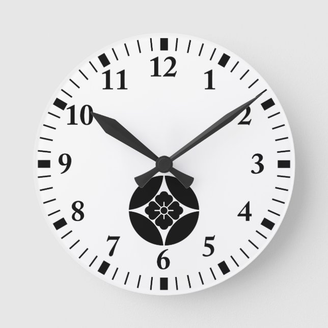 七宝に花角 ROUND CLOCK (Front)