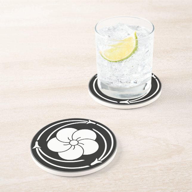 三つ追い松葉に捻じ梅 COASTER (Side)
