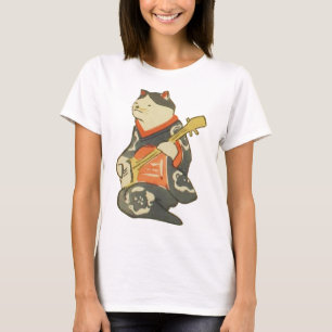 三味線を弾く猫, 国芳 Cat Playing Guitar, Kuniyoshi, Ukiyoe T-Shirt