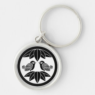 中輪に十枚笹に対い雀 KEY RING