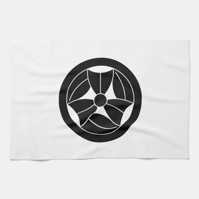 丸に三つ折れ笹 TEA TOWEL (Horizontal)