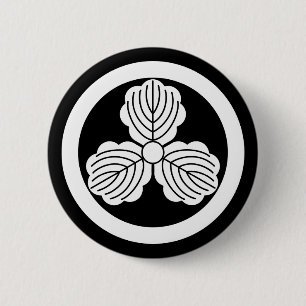 丸に三つ柏 6 CM ROUND BADGE