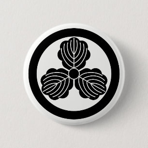 丸に三つ柏 6 CM ROUND BADGE