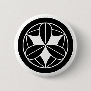 丸に九枚笹 6 CM ROUND BADGE