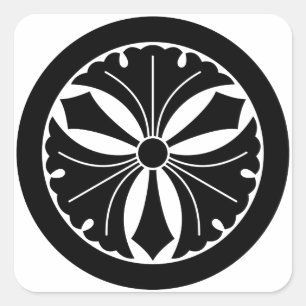 丸に剣三つ銀杏 SQUARE STICKER