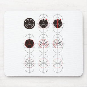 丸に剣酢漿草作図 MOUSE PAD