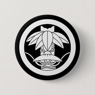 丸に変わり切竹笹に笠 6 CM ROUND BADGE