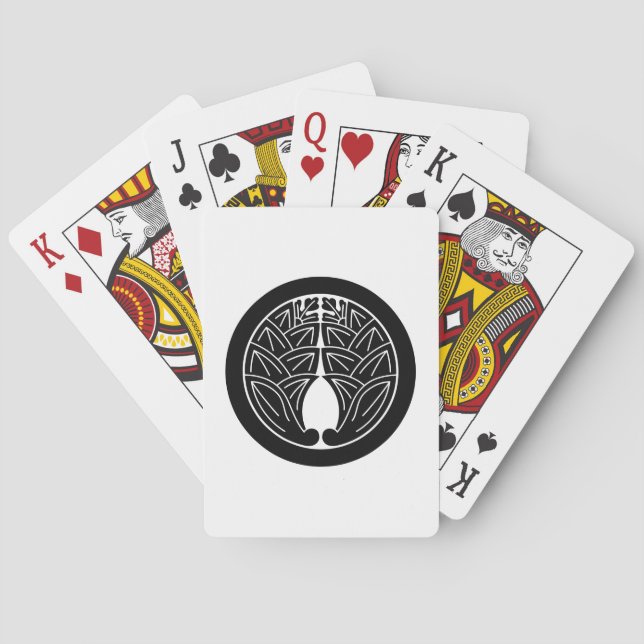 丸に抱き茗荷 バイスクルトランプ PLAYING CARDS (Back)