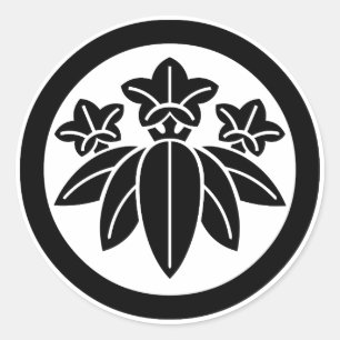 丸に笹龍胆 ラウンドシール CLASSIC ROUND STICKER