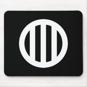 丸に縦三つ引き MOUSE PAD