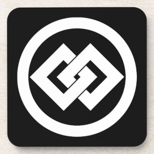 丸に違い釘抜き(違い釘〆割) COASTER