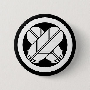 丸に違い鷹の羽(八つ割り作図) 6 CM ROUND BADGE